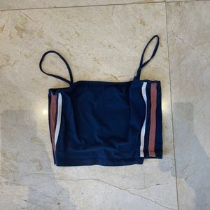 Pull and Bear blue tank top with white and pink